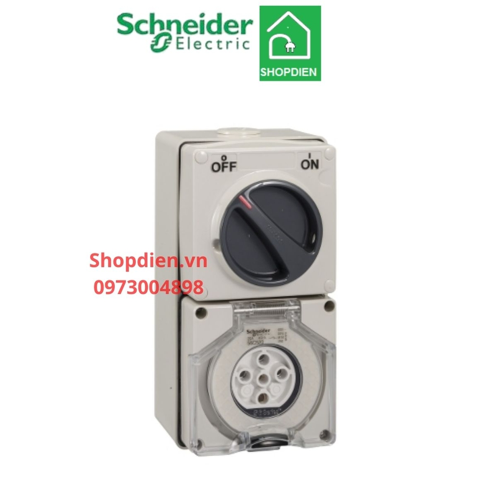 Ổ cắm có công tắc 5P 20A IP66 S56 Schneider S56C520GY