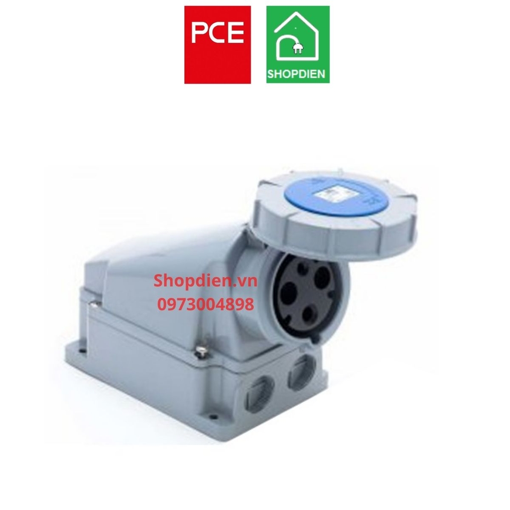 Ổ cắm công nghiệp gắn nổi kín nước 3P (2P+E) 63A IP67 PCE F133-6