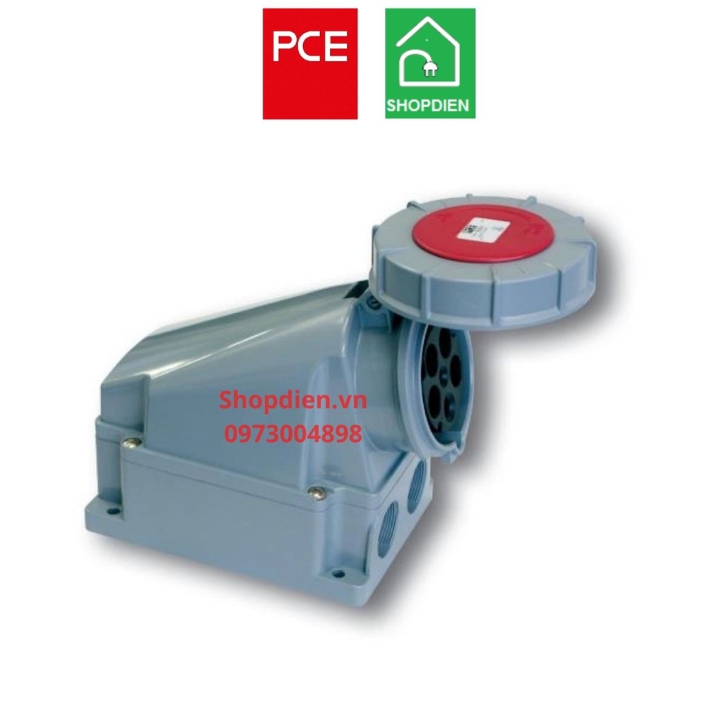 Ổ cắm công nghiệp gắn nổi kín nước 4P (3P+E) 125A IP67 PCE F144-6