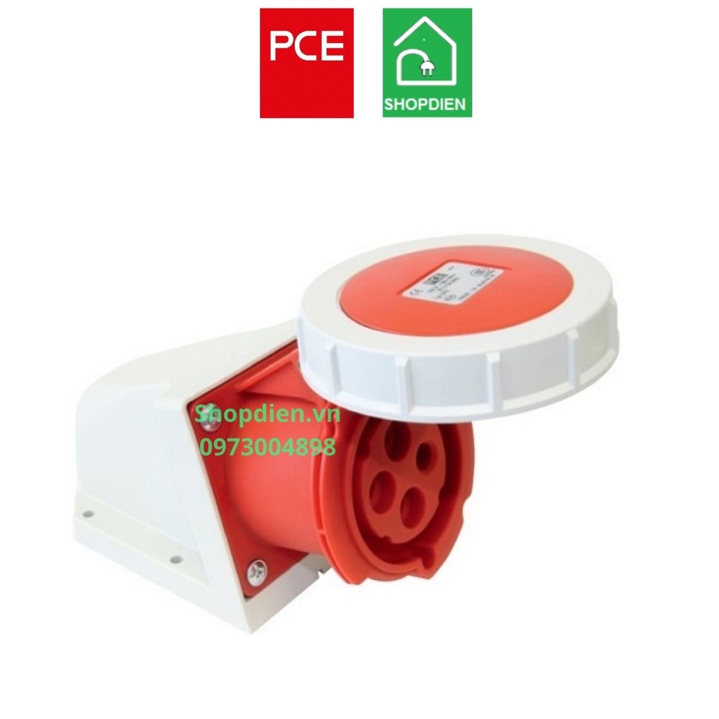 Ổ cắm công nghiệp gắn nổi kín nước 4P (3P+E) 32A IP67 PCE F1242-6