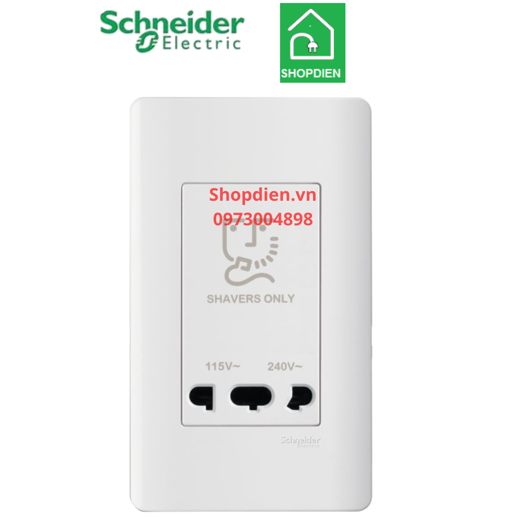 Ổ cắm dao cạo râu Schneider ZENCELO A A84727_WE màu trắng Shaver Socket