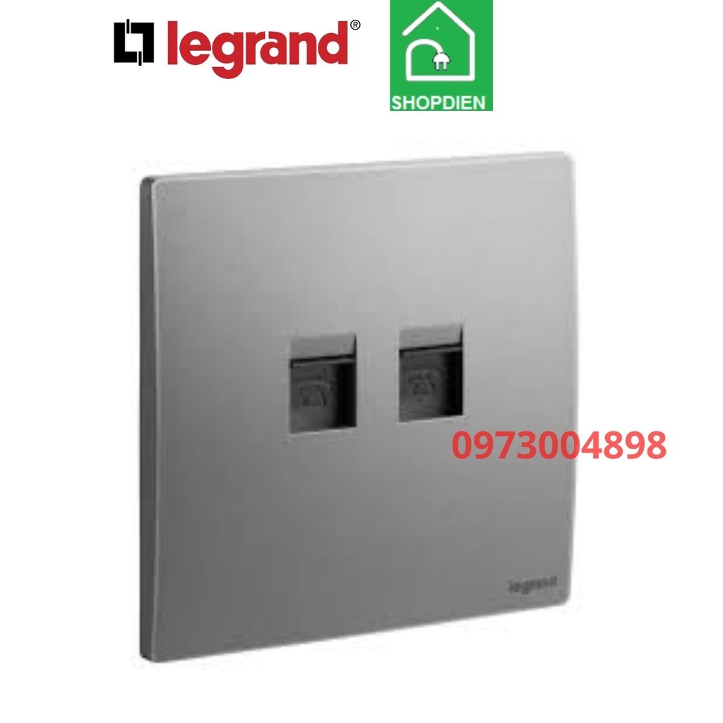 Ổ cắm điện thoại đôi Mallia Senses Legrand 281163DS màu ghi xám