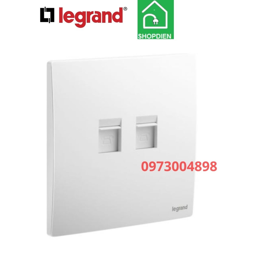 Ổ cắm điện thoại đôi Mallia Senses Legrand 281163MW màu trắng