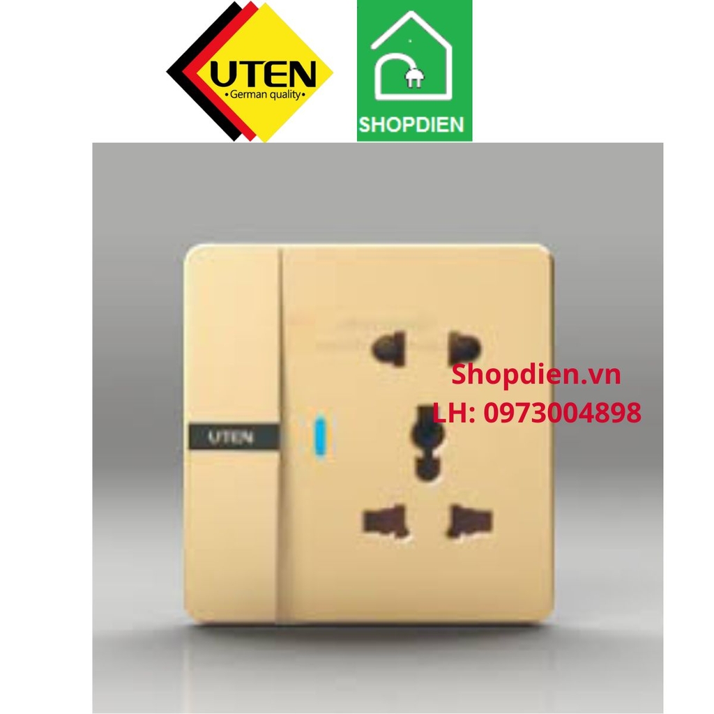 Ổ cắm đôi 3 chân có công tắc switch universal socket Q7 UTEN Q7GK11Z12Z13/N