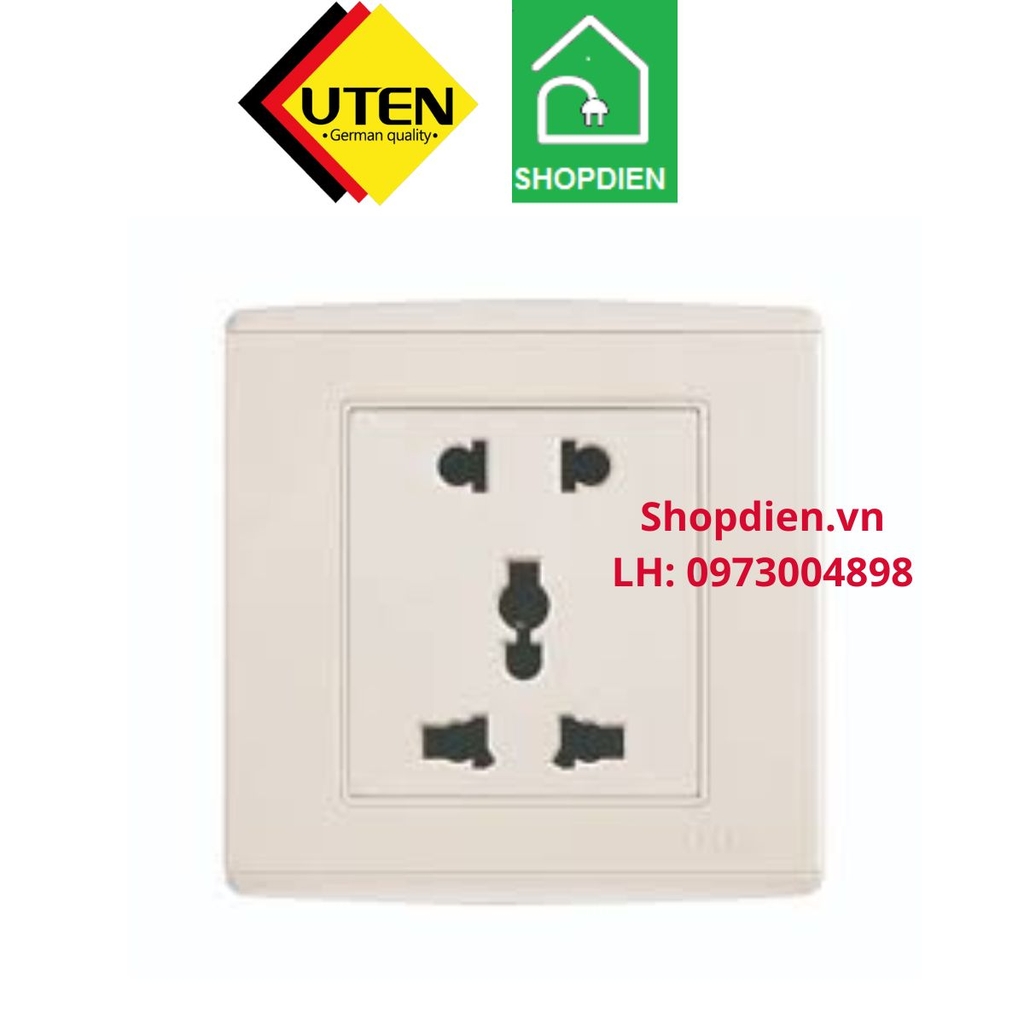 Ổ cắm đôi 3 chấu đa năng duplex 3 pole socket V4 UTEN V4.0GZ12Z13/N