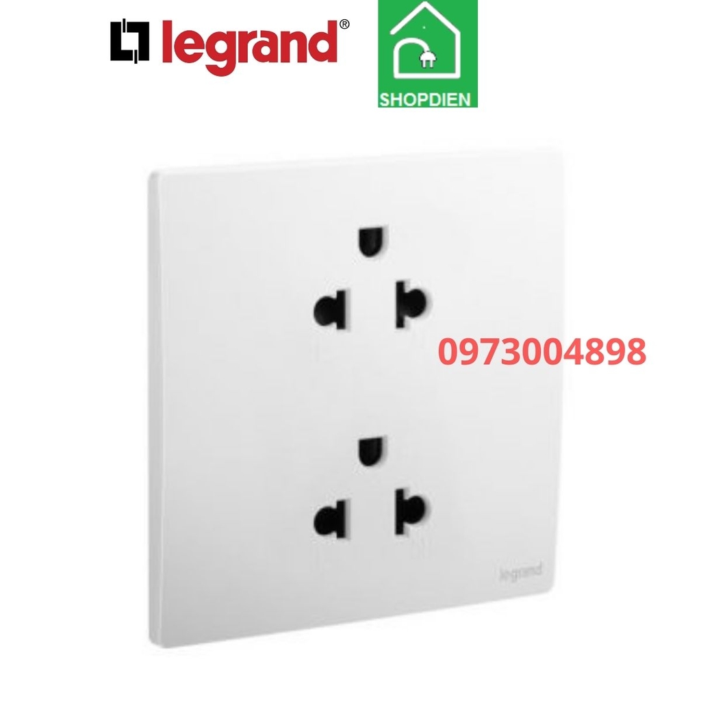 Ổ cắm đôi 3 chấu Mallia Senses Legrand 281104MW màu trắng