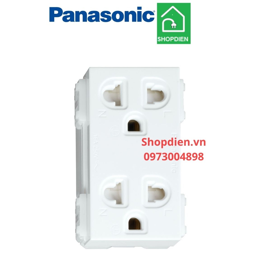 WEV1582-7sw Panasonic Ổ cắm đôi 3 chấu 16A Wide Series WEV1582SW