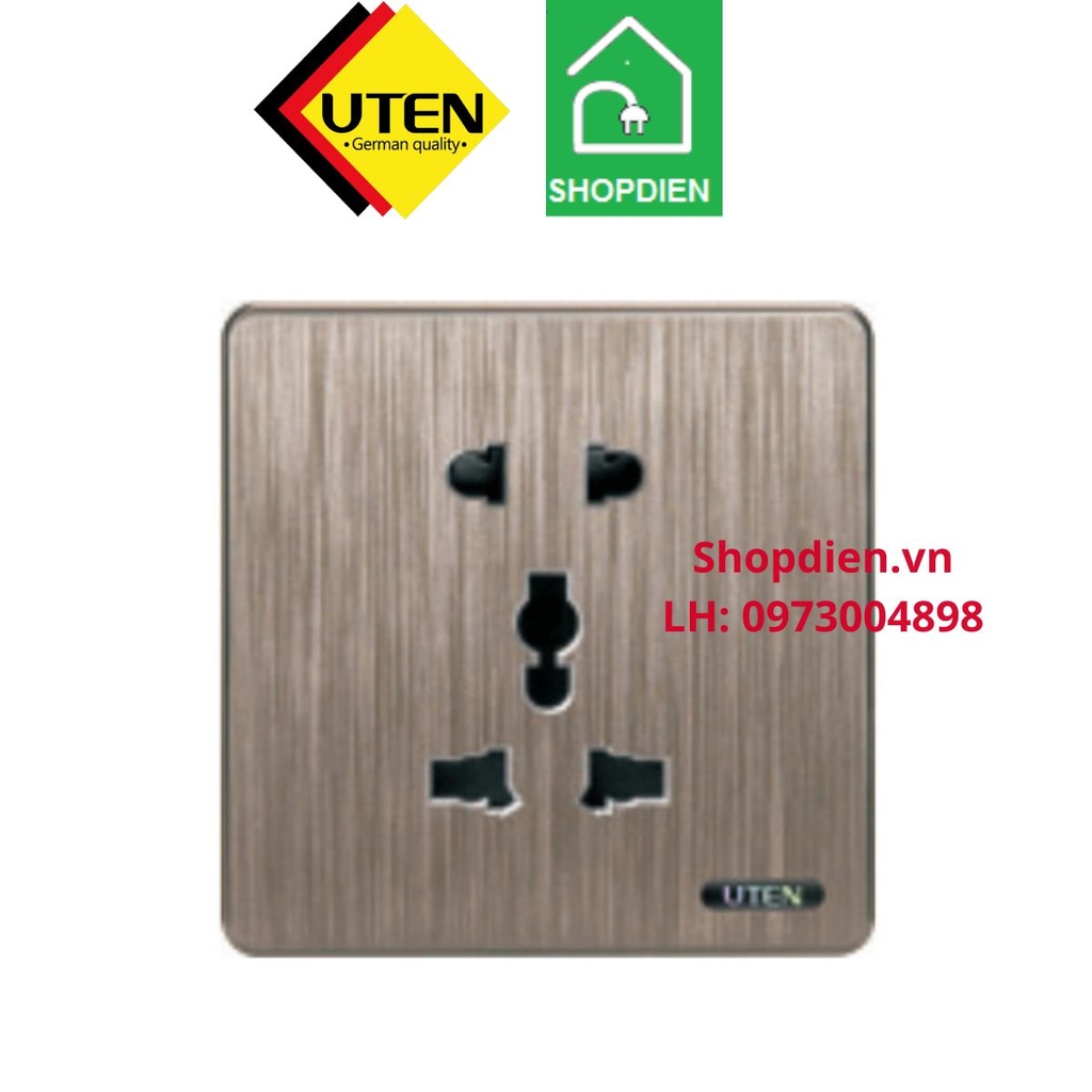 Ổ cắm đôi 3 chấu S400 UTEN S400GZ12Z13/N duplex 3 pole socket