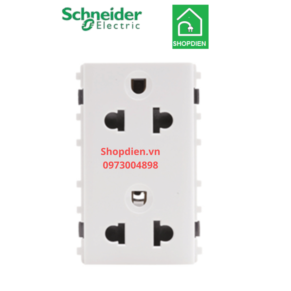 Ổ cắm đôi 3 chấu 16A Schneider S-FLEXI F1426UEST2M_G19