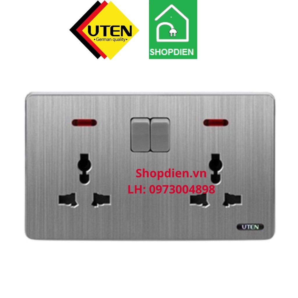 Ổ cắm đôi đa năng có công tắc S300UTEN S300-2KZ13/N duplex switched socket