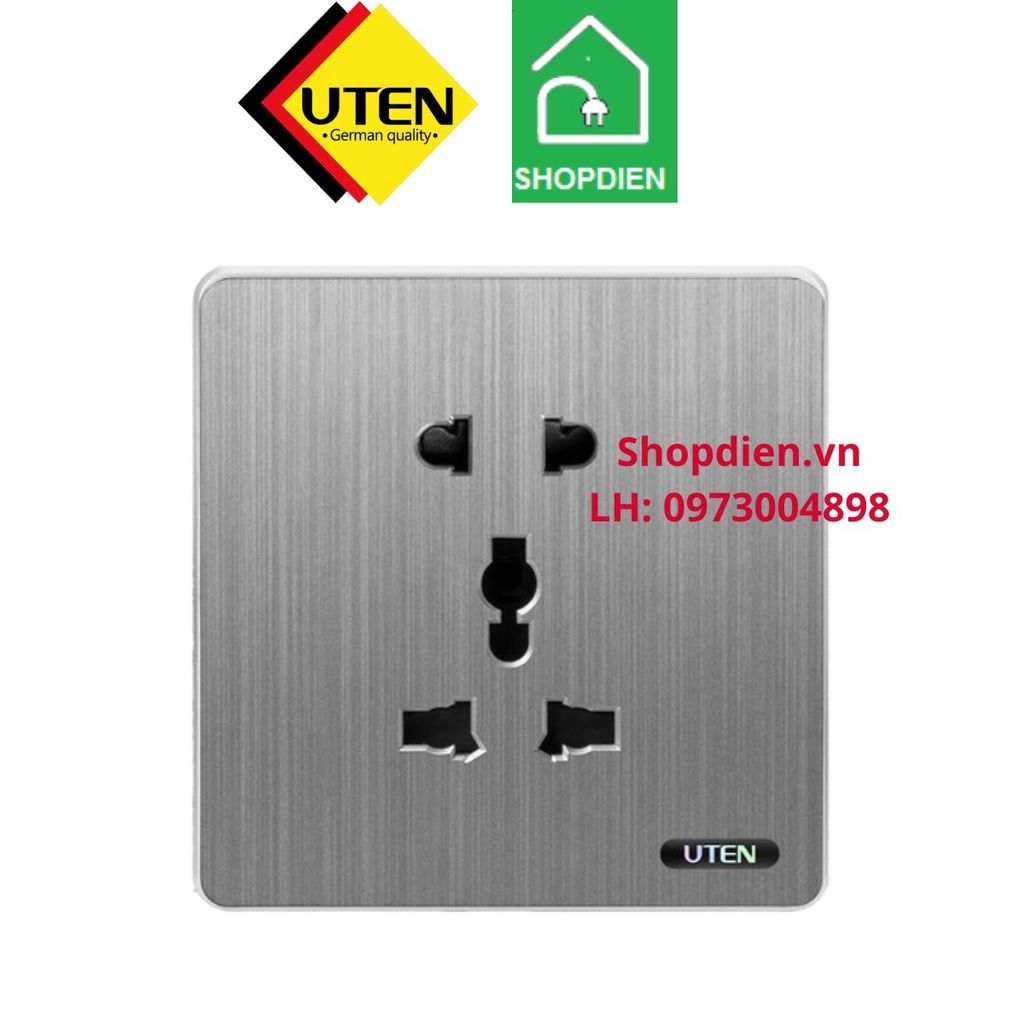 Ổ cắm đôi 3 chấu S300 UTEN S300GZ12Z13/N duplex 3 pole socket