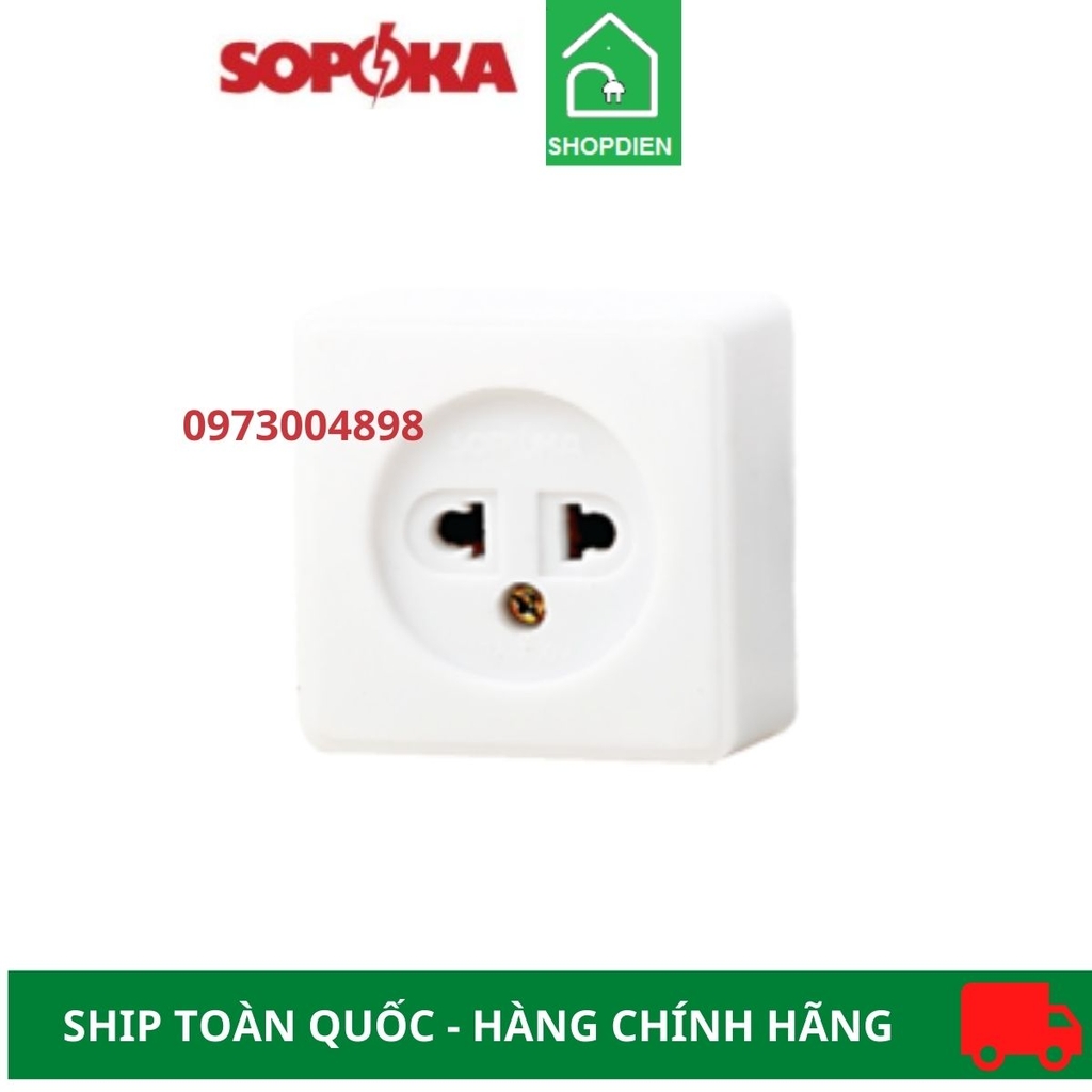 Ổ cắm đơn 2 chân Sopoka O1 lắp nổi