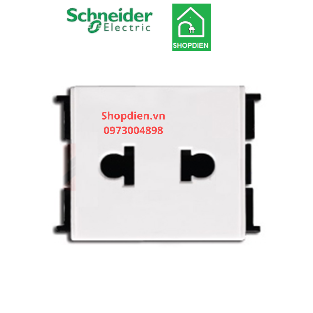 Ổ cắm đơn 2 chấu size M 10AX Schneider S-FLEXI F1426USM_WE_G19