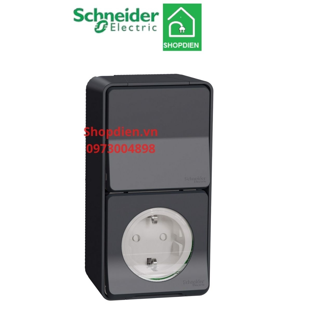 Ổ cắm đơn 3 chân có công tắc 16A MUREVA Schneider MUR36024 chống thấm nước IP55
