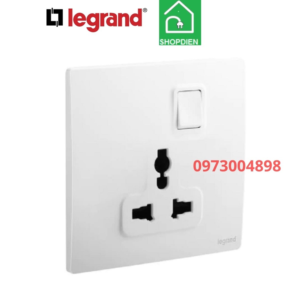 Ổ cắm đơn 3 chân đa năng có công tắc Mallia Senses Legrand 281120MW màu trắng