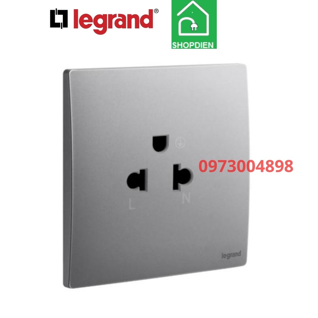 Ổ cắm đơn 3 chấu 16A Mallia Senses Legrand 281103DS màu ghi xám
