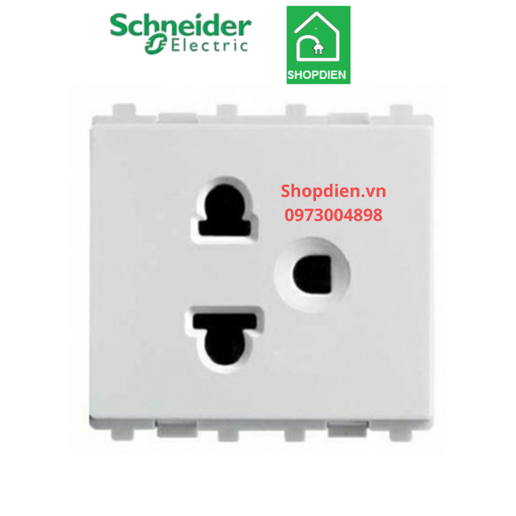 Ổ cắm đơn 3 chấu 16A Schneider ZENCELO A 84426MUES_WE_G19 màu trắng