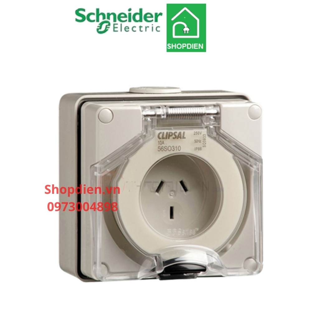 Ổ cắm 3 chấu lắp nối  3P 10A SCHNEIDER S56SO310GY IP66 S56