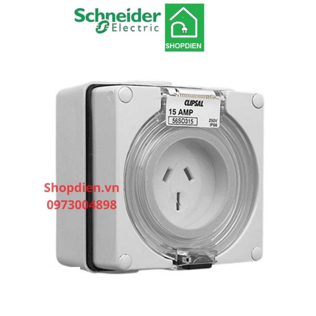 Ổ cắm 3 chấu lắp nối 3P 15A SCHNEIDER S56SO315GY IP66 S56