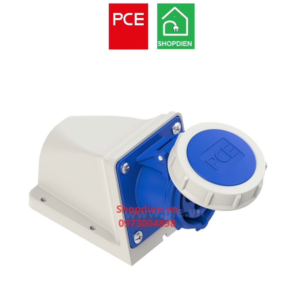 Ổ cắm công nghiệp gắn nổi kín nước 3P ( 2P+E) 16A IP67 PCE F1132-6