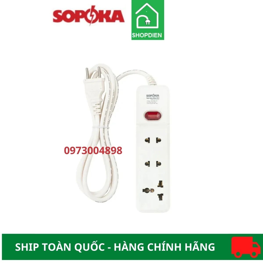 Ổ cắm kéo dài 3 cổng 2200W Sopoka 3M2-5 4.5m