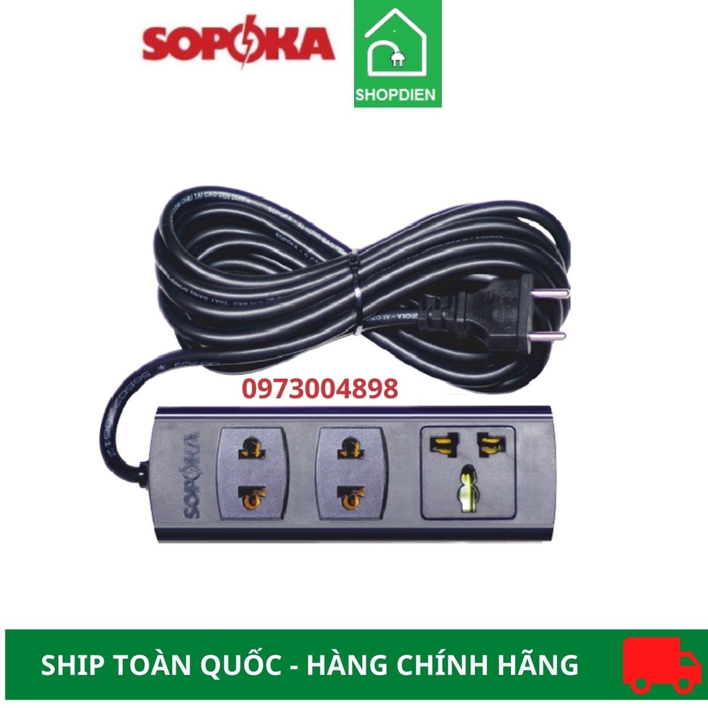 Ổ cắm kéo dài 3 cổng Sopoka 3K5 4.5m