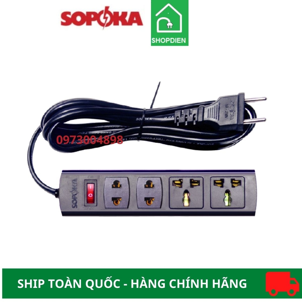 Ổ cắm kéo dài 4 cổng 1200w Sopoka 4X5 4.5m
