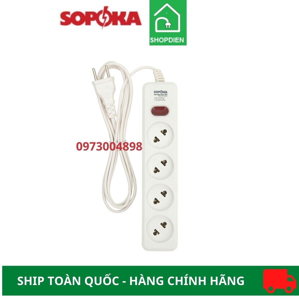 Ổ cắm kéo dài 4 cổng 2200W Sopoka 4L2-5 4.5m