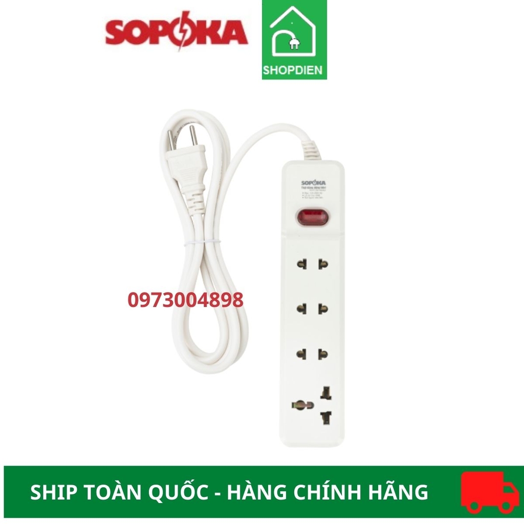 Ổ cắm kéo dài 4 cổng 2200W Sopoka 4M2-9 9m