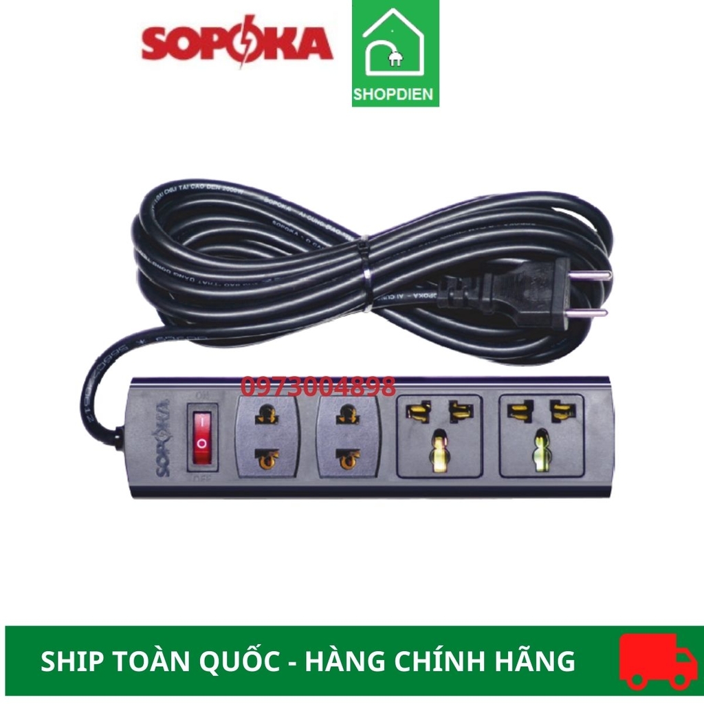 Ổ cắm kéo dài 4 cổng Sopoka 4K9 9m