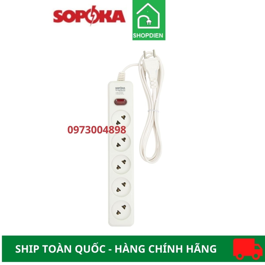 Ổ cắm kéo dài 5 cổng 2200W Sopoka 5L2-5 4.5m