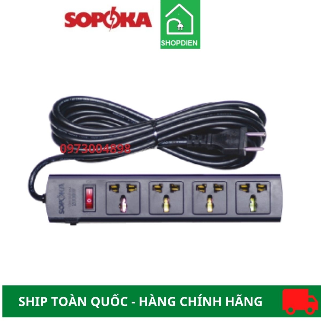 Ổ cắm kéo dài 4 cổng 2200W Sopoka 4T5 4.5m
