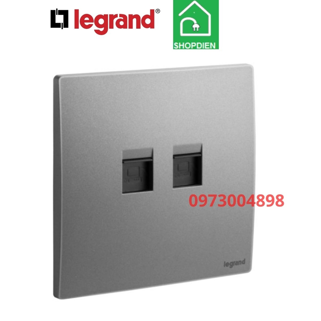 Ổ cắm mạng Cat5e đôi Mallia Senses Legrand 281164DS màu ghi xám