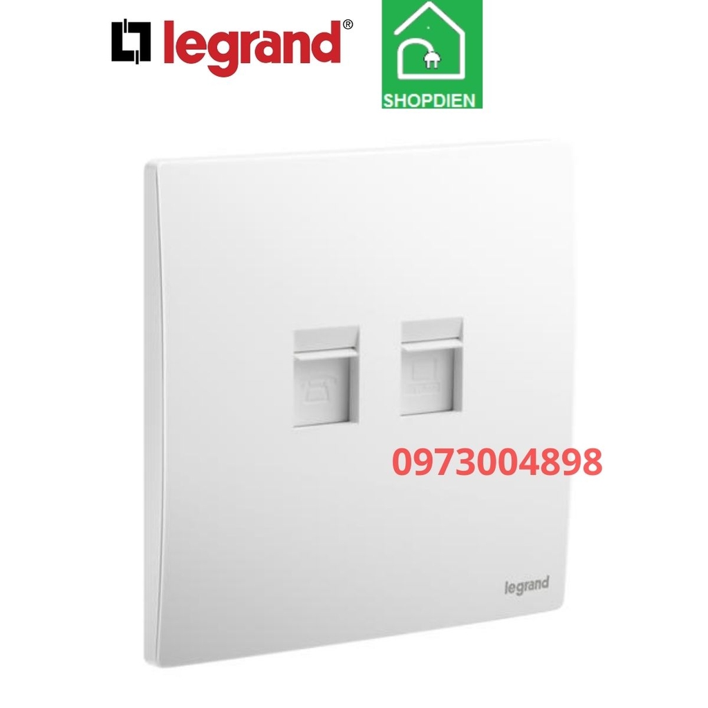 Ổ cắm mạng Cat6 và điện thoại Mallia Senses Legrand 281166MW màu trắng