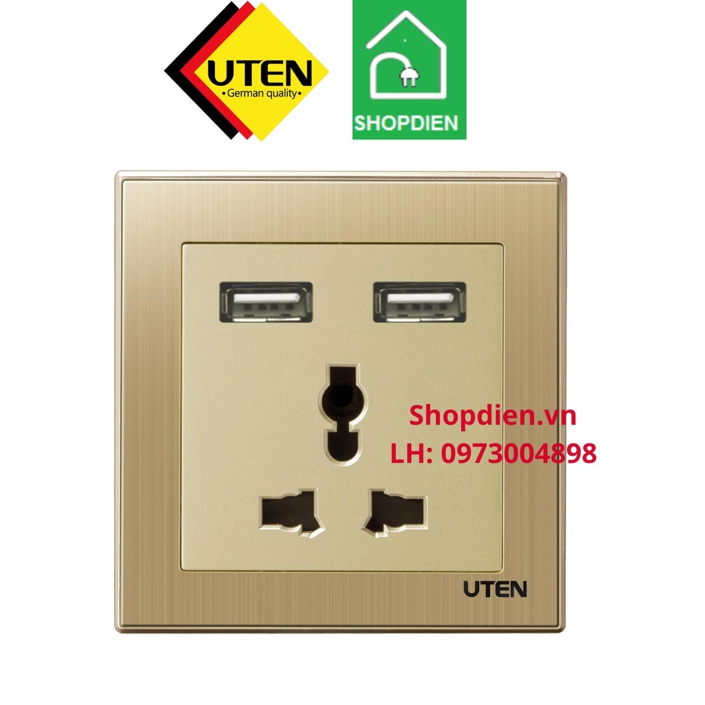 Ổ cắm + ổ sạc usb charging & universal power socket Q9 UTEN Q9GZ13/2NU