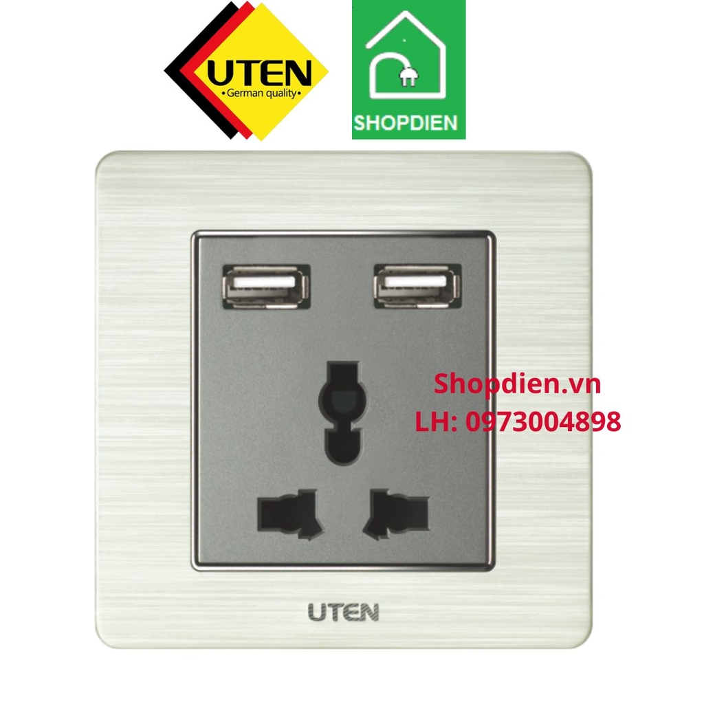 Ổ cắm + ổ sạc usb Usb charging & universal power socket V6 UTEN V6.0GZ13/2NU