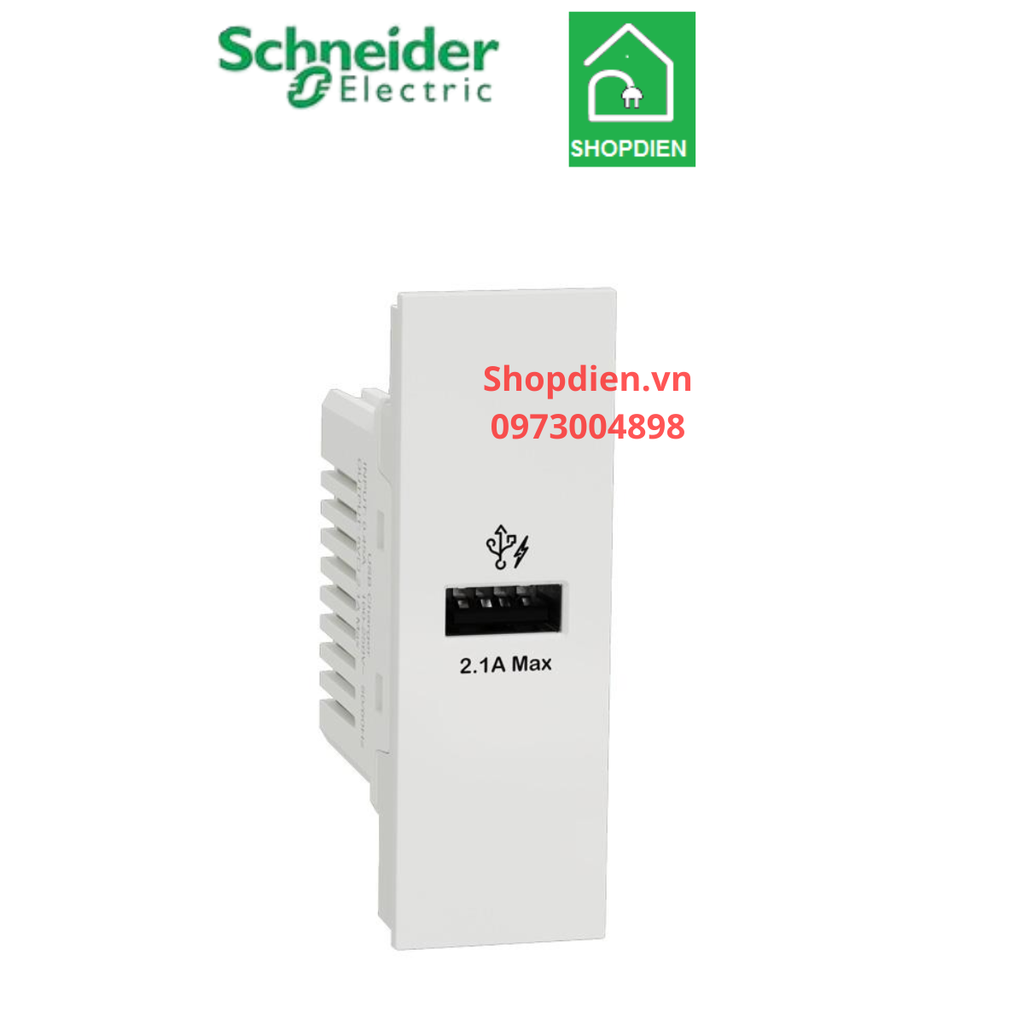 Ổ cắm sạc USB type A 2.1A size S Schneider AvatarOn A M3T_USB_WE