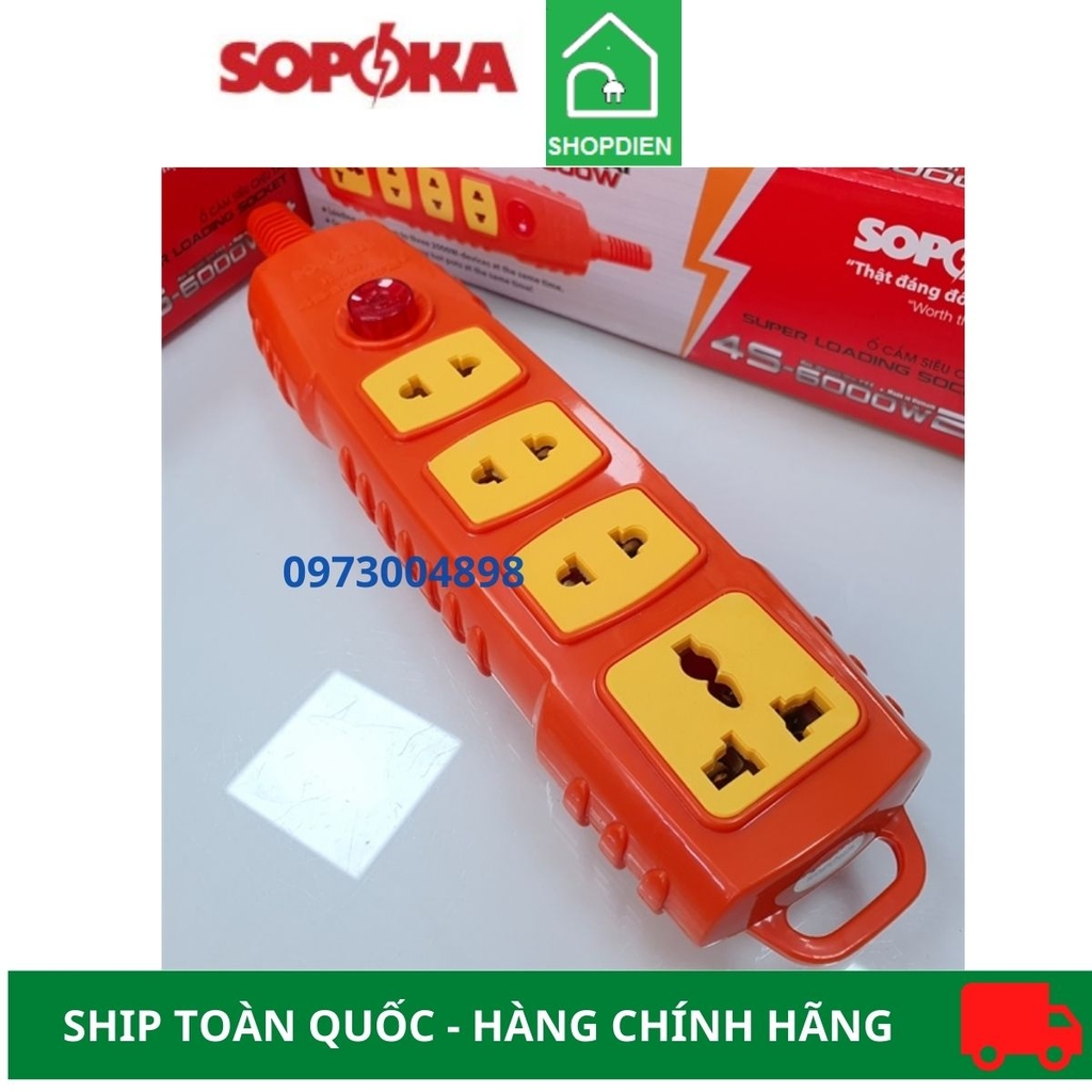 Ổ cắm siêu chịu tải bốn 6000w Sopoka 4S-6000w2+