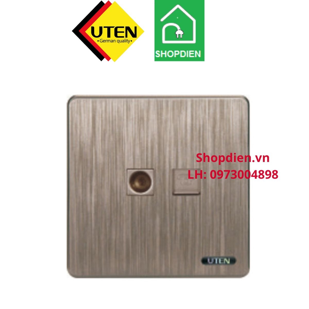Ổ cắm Tivi + điện thoại S400 UTEN S400-TVTEL