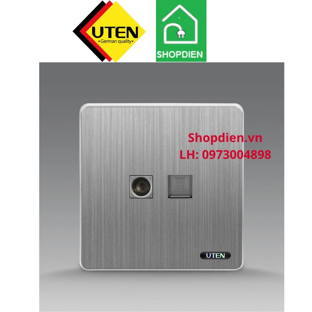 Ổ cắm Tivi + mạng S300 UTEN S300-TVPC TV/Data socket