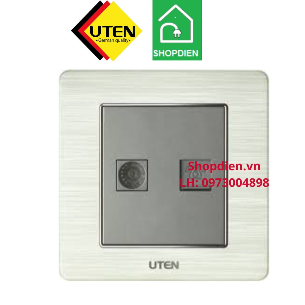 Ổ cắm Tivi + ổ cắm điện thoại TV TEL socket V6 UTEN V6.0-TVTEL