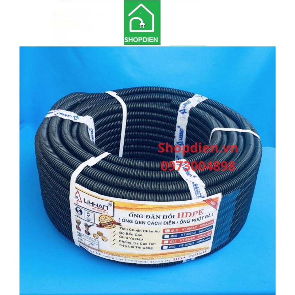 Ống mềm ruột gà màu đen D16 PVC HT9016 Flexible CONDUIT