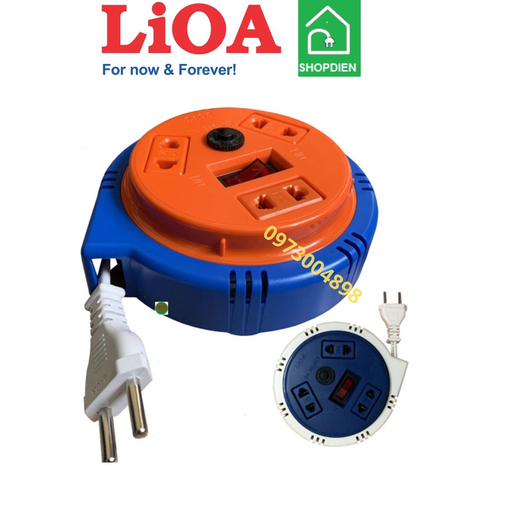 OQMN3-3 LIOA Ổ cắm kéo dài Rulo quay tay 3 cổng