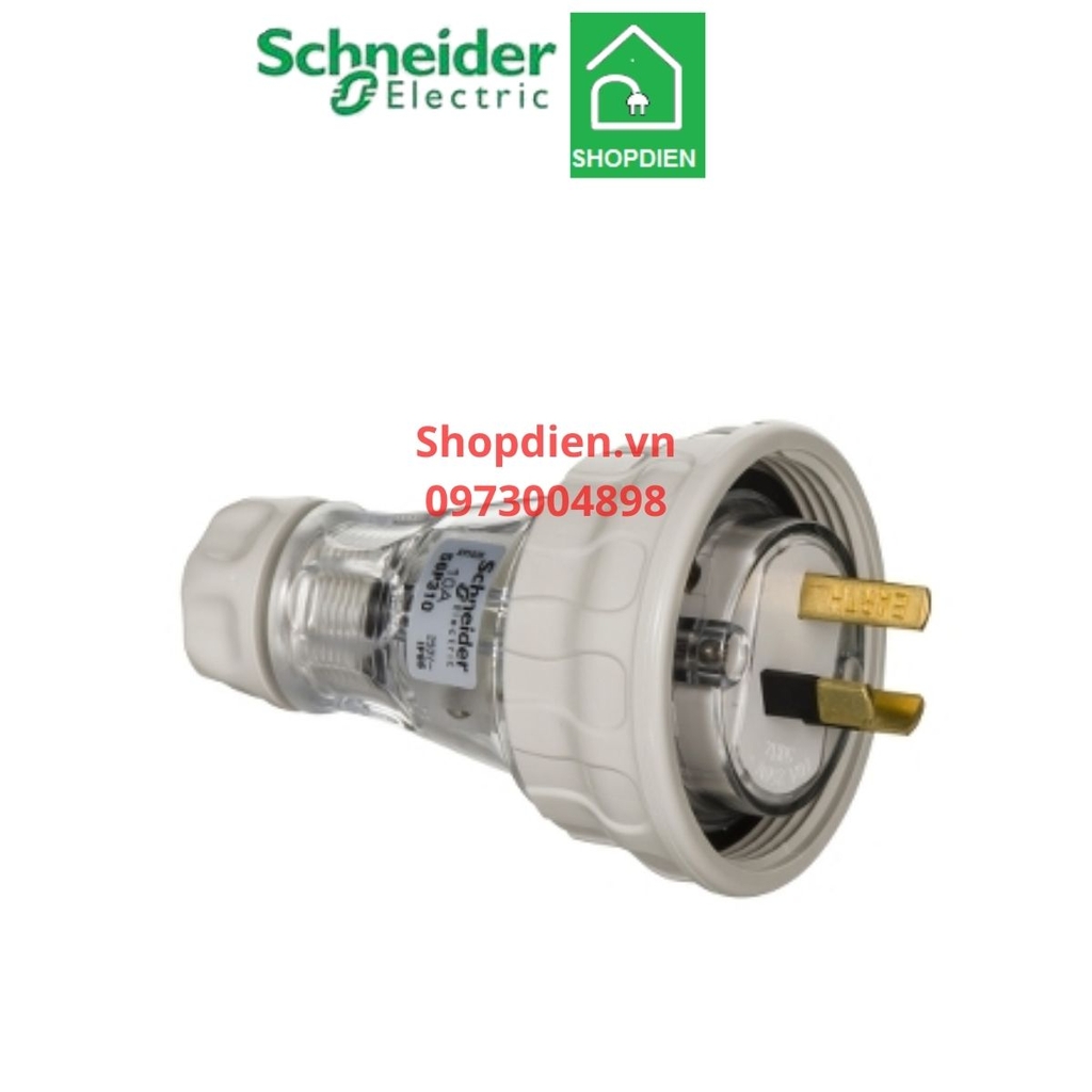 Phích cắm 3 chân 3P 10A IP66 S56 SCHNEIDER S56P310GY_G15 Plug
