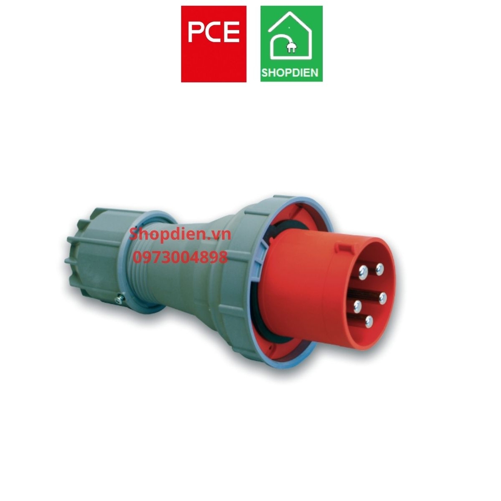 Phích cắm công nghiệp kín nước 5P (4P+E) 125A IP67 PCE F045-6 Plug