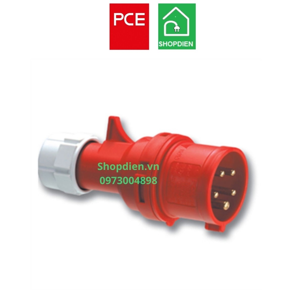 Phích cắm công nghiệp di động 5P (4P+E) 16A IP44 PCE F015-6 Plug