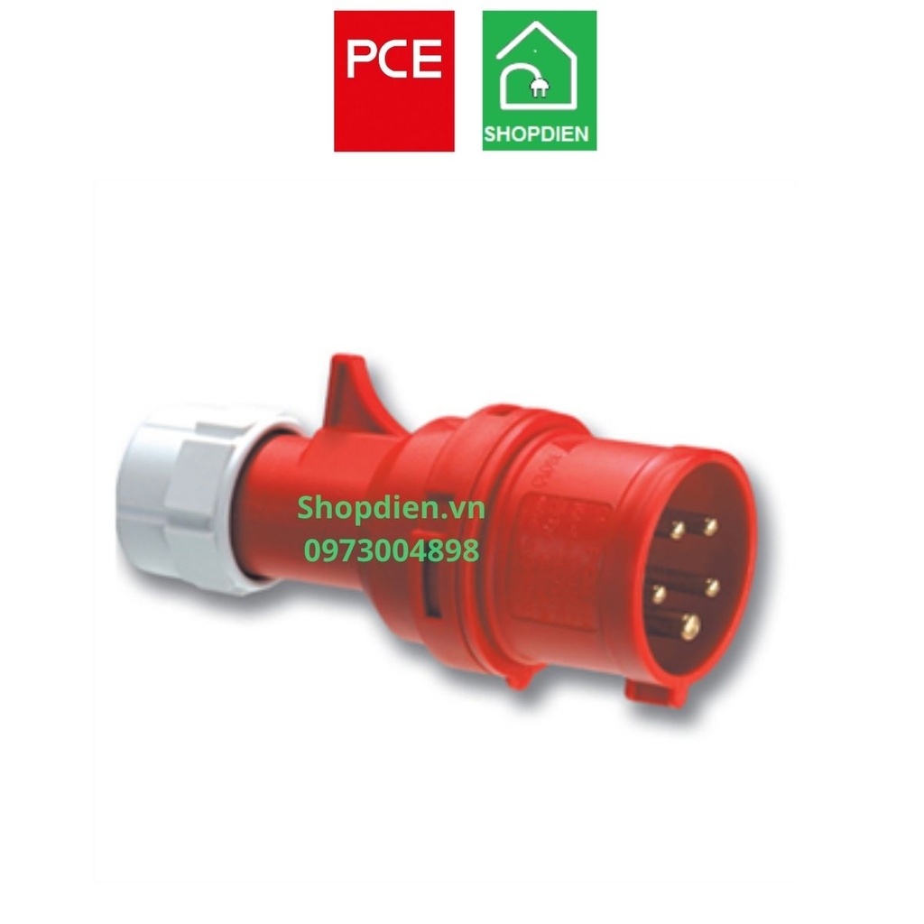 Phích cắm công nghiệp di động 5P (4P+E) 32A IP44 PCE F025-6 Plug