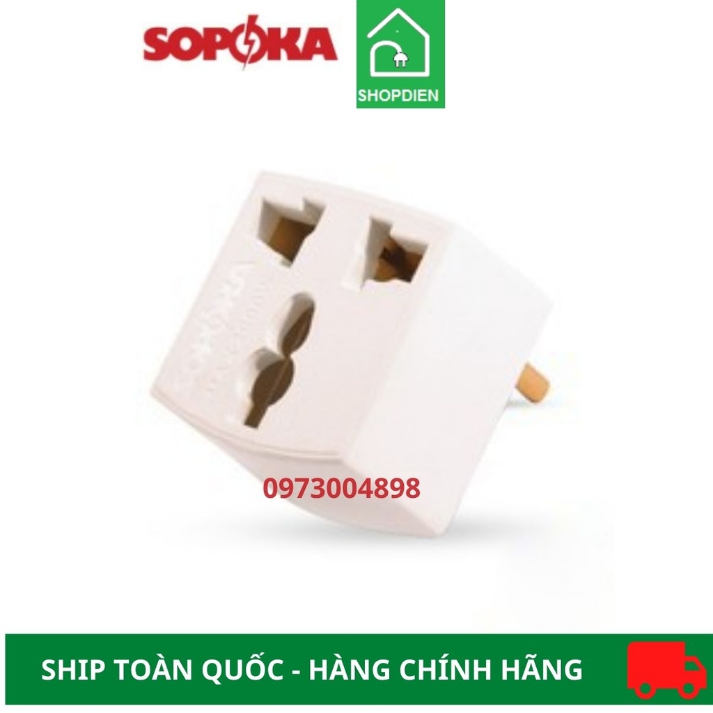 Đầu phích chuyển 2 chân sang 3 chân Sopoka P7