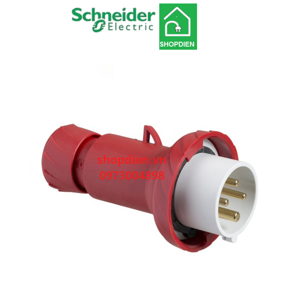 PKE32M734 Schneider Phích cắm công nghiệp di động 4P 32A Plug 3P+E IP67