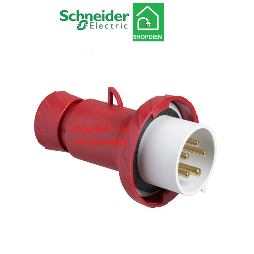 PKE32M735 Schneider Phích cắm công nghiệp 5P 32A Plug 3P+N+E IP67